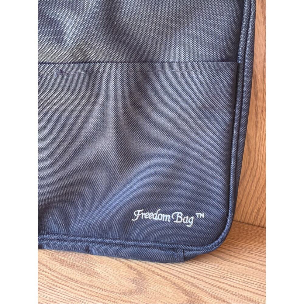 Freedom Bag QVC Travel Case Makeup Bag Organizer Toiletry Tote Straps Black VTG - Picture 2 of 8